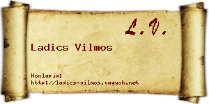 Ladics Vilmos névjegykártya